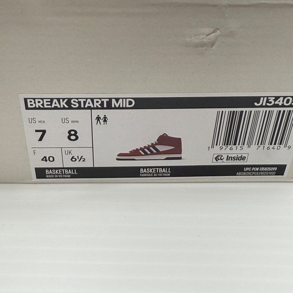 Adidas Break Start Mid Basketball Shoes Red Black White Men\'s Size 7 / Women\'s 8 main image 11